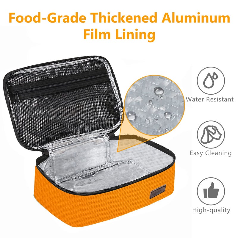 Gloppie Mini Lunch Box Small Lunch Bag for Children Insulated Lunch Bag for Kids LunchBox Thermal Lunch Boxes Reusable Sandwich Bags Snack Box  Orange - Image 4